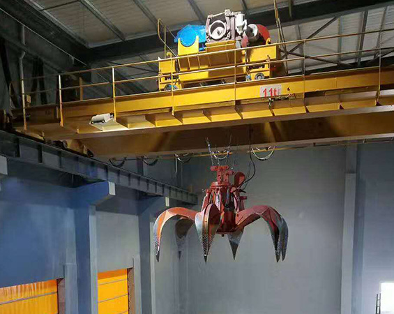 Waste handling overhead crane with trolley in Indonesia