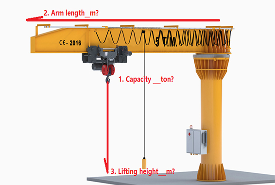 China 2 5 ton floor mounted jib crane price