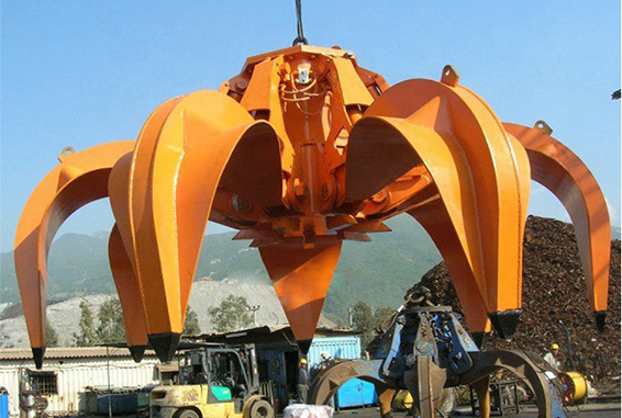 china hydraulic orange peel grab bucket for eot bridge crane