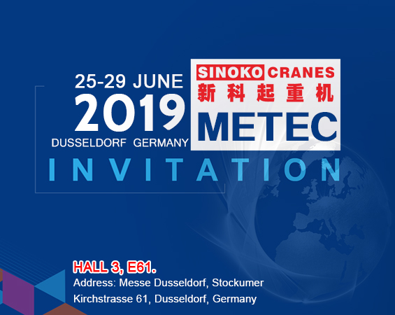 SINOKO Metallurgical Crane, To Be Unveiled At METEC 2019 Dusseldorf Germany