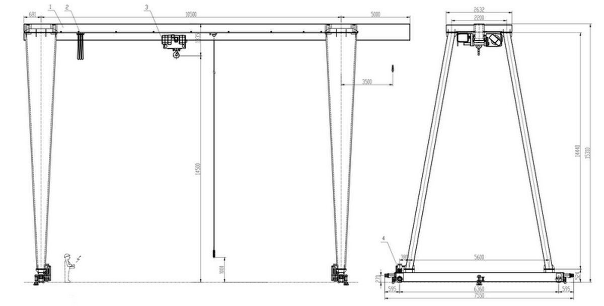 10 ton Gantry Crane Schematic Diagram