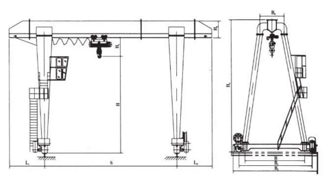 40ton gantry crane schematic diagram