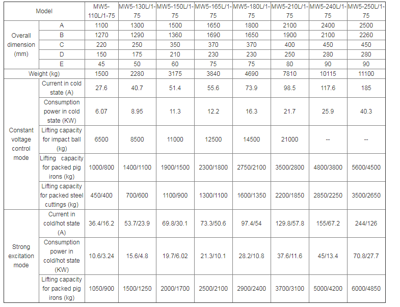 Lifting Magnet Specification